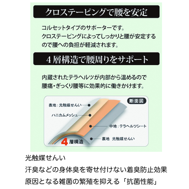 コルセットタイプ テラ ビューティー ウエストサポーター Lサイズ 1枚入り Tb 013l 腰コルセット